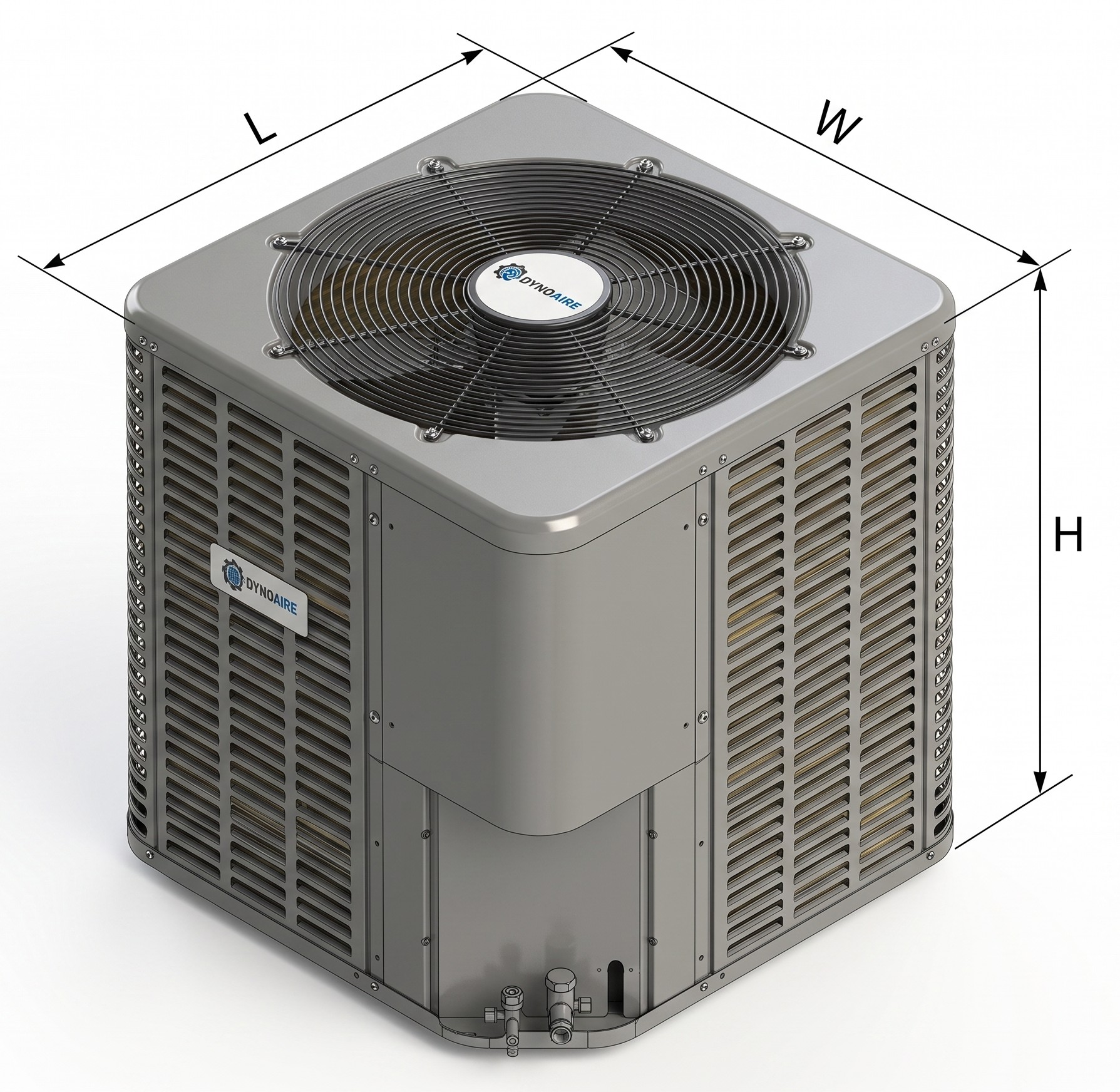 Dynoaire DAC-5 condenser cabinet dimension diagram