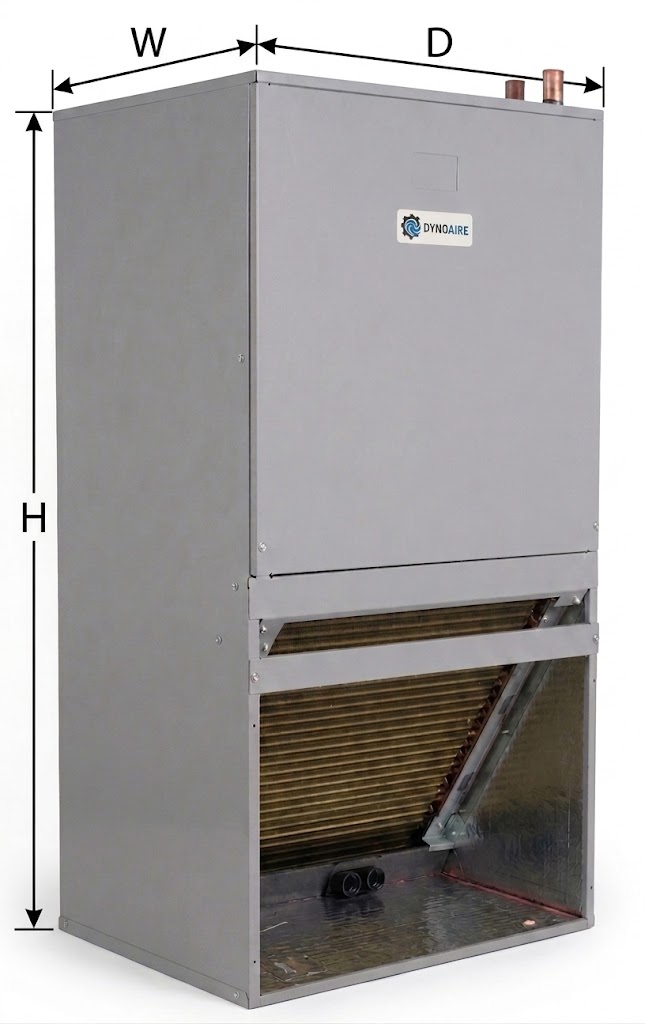 Dynoaire DWM air handler cabinet dimension diagram